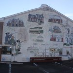 Mural painted on the side of the office building